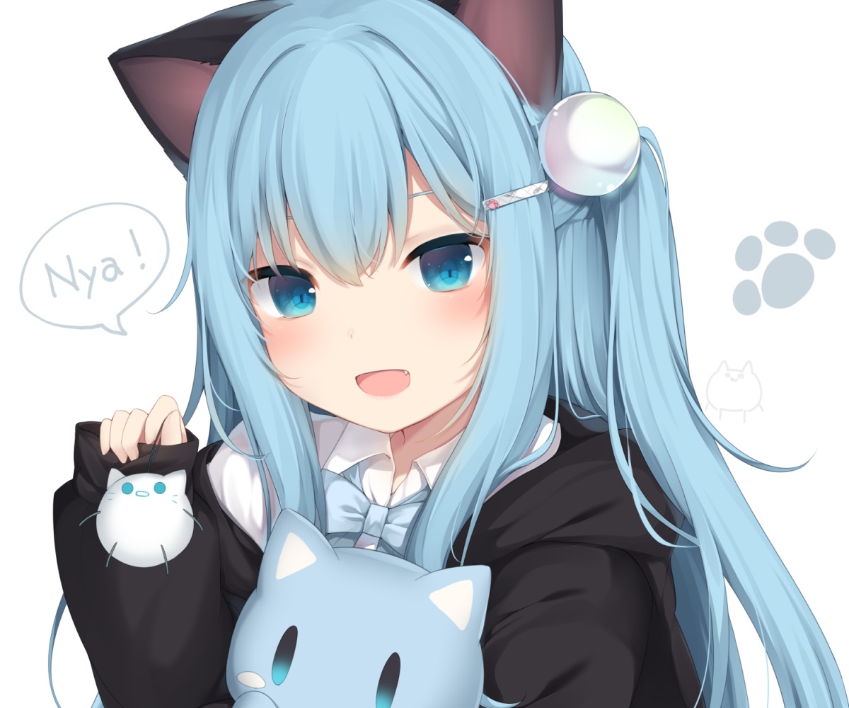 Blue-haired catgirl portrait chosen by Eason